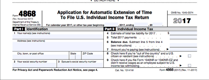 4868 Form Raleigh Tax Service CPA