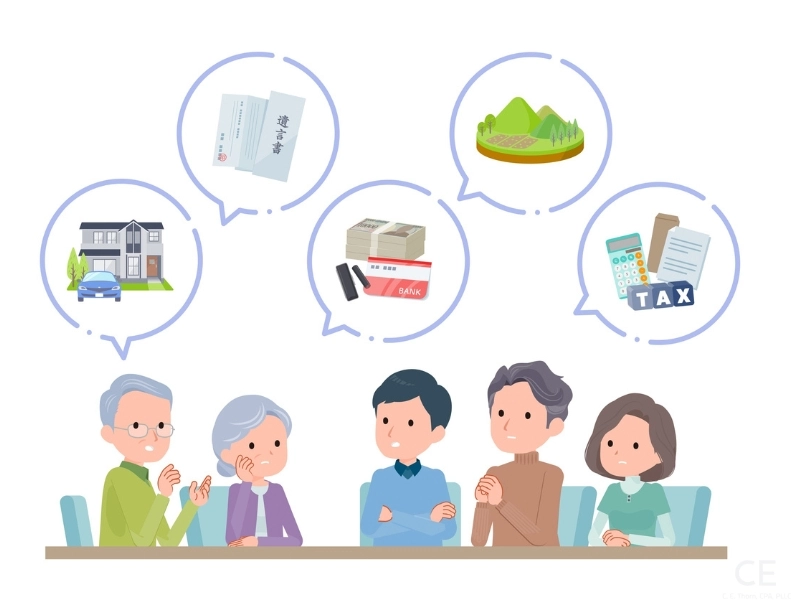 Discussion among family members, highlighting the question "do you pay taxes on inheritance" 