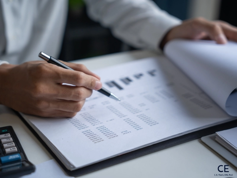 Accountant auditing financial statements. how much does it cost to file taxes, average cost of tax preparation for individual, tax preparer near me, cost to file taxes, tax preparation fees, tax preparation price list.