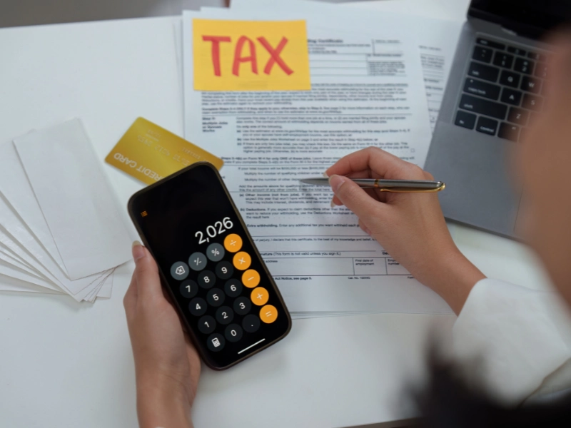 A small business owner in Raleigh completes her year end tax planning.