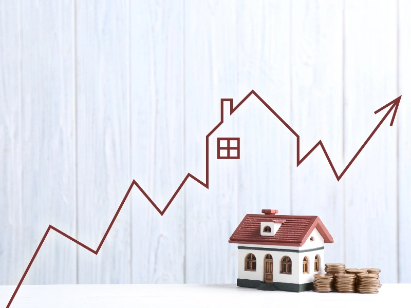 increase in real estate value graph, highlighting the need for year end tax planning in Raleigh, NC.